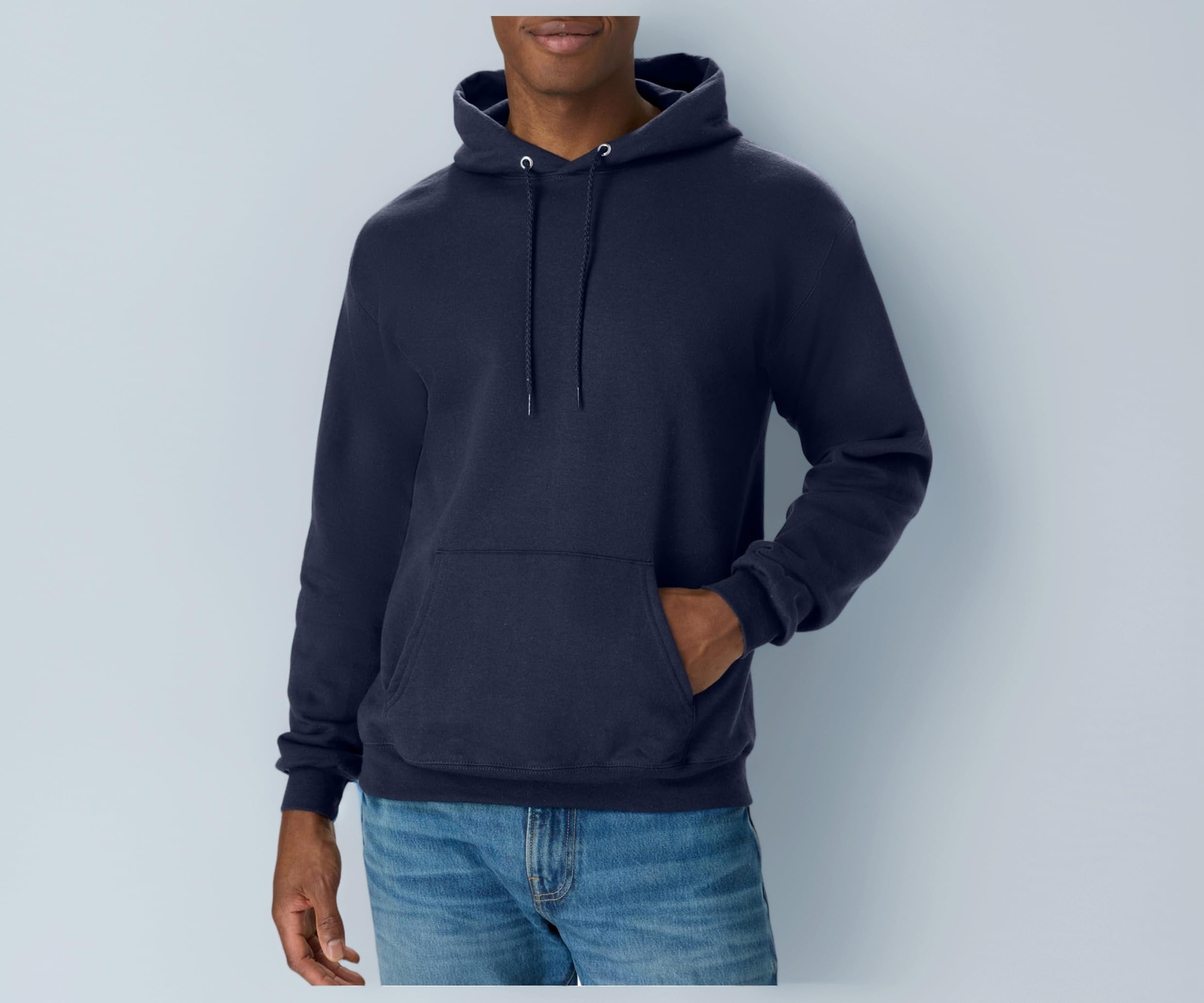 Hanes Men's, EcoSmart, Cotton-Blend Hooded Sweatshirt, Plush Fleece Pullover Hoodie
