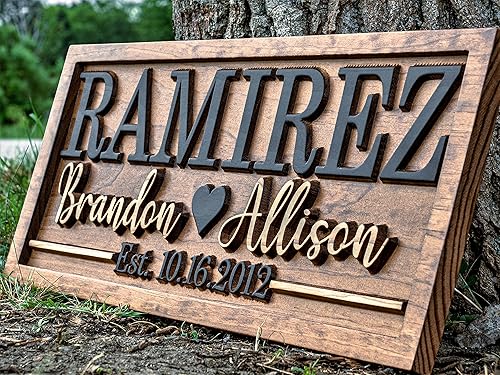 Miniatura 4 de Bridal Shower Gift | Personalized Wedding Gift Last Name Established Sign | Anniversary | Engagement Gifts | Valentines Day Gift | Wood Wedding Sign