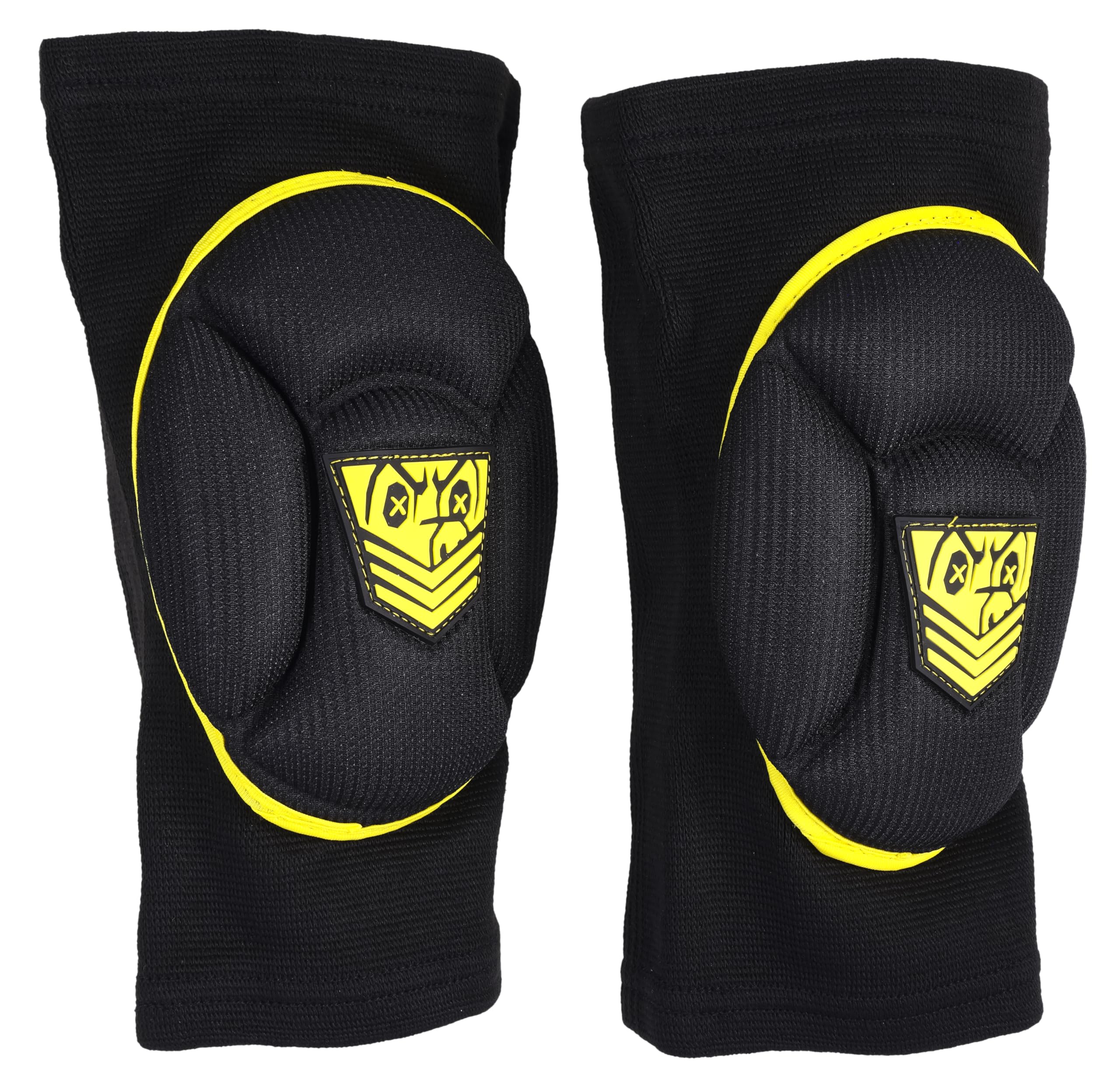 Fort Troff SkullFuck Knee Pads - Extra Thick Wrestling Knee Pads for Ultimate Comfort & Durability - Knee Brace & Sleeve for Kneeling Support - Protection for Your Knees (Yellow)