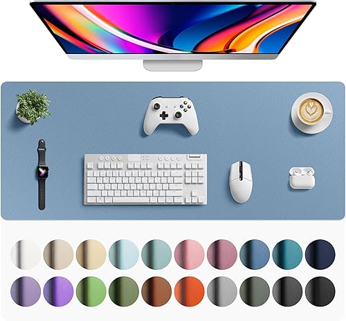 Miniatura 219 de Aothia Protector de escritorio de cuero, alfombrilla para ratón, alfombrilla de escritorio de oficina, secante de escritorio de cuero PU