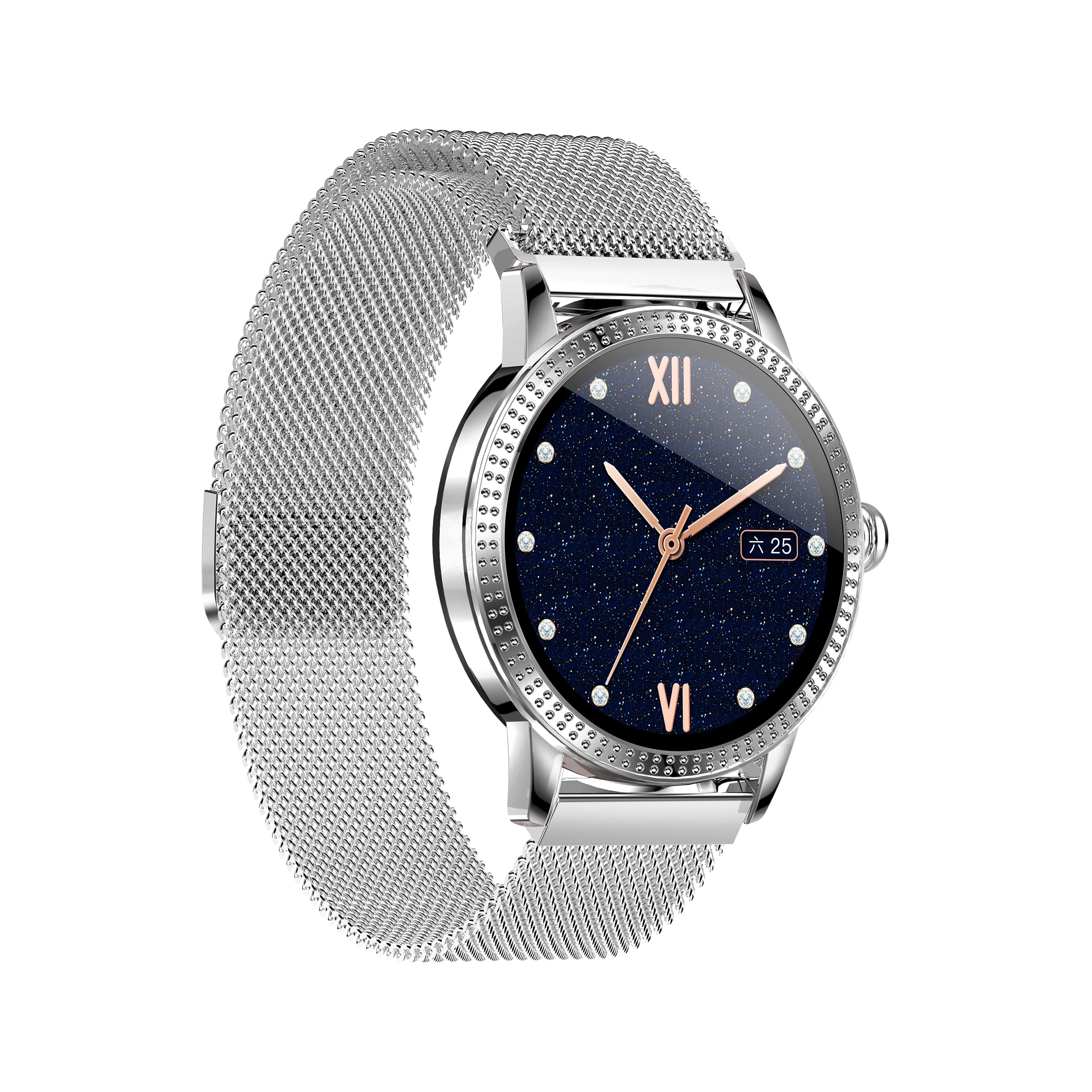 DCU TECNOLOGIC Jewel smartwatch smart watch lega di zinco ultra leggera e sottile touch screen da 1,08" alta definizione ips colore argento