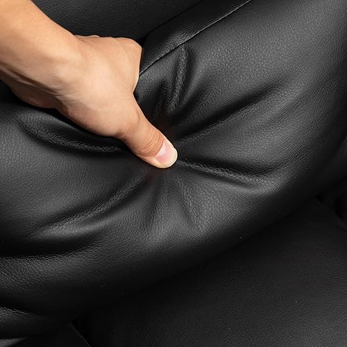 Miniatura 9 de HOMCOM Silla de oficina ejecutiva con reposapiés y soporte lumbar, silla ergonómica de escritorio de oficina de piel sintética, silla reclinable y