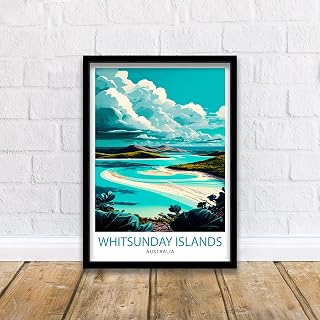 Whitsunday Australia Travel Print Whitsunday Islands Wall Art Whitsunday Home Decor Australian Illustration Travel Poster Print Australia,48