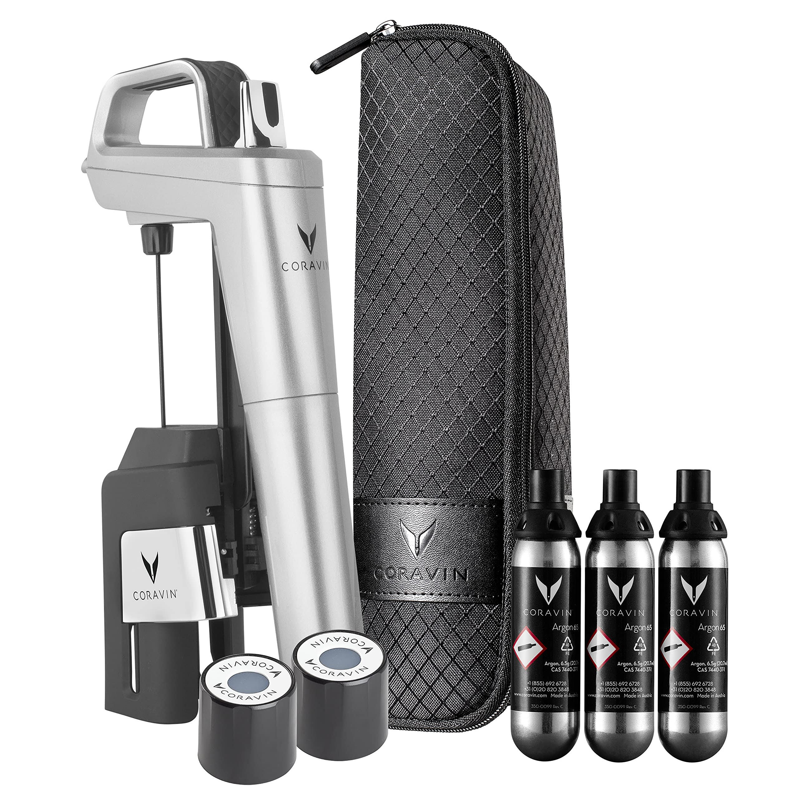 Coravin Model Six Wine Preservation System 3 Gas Capsules, 2 Screw