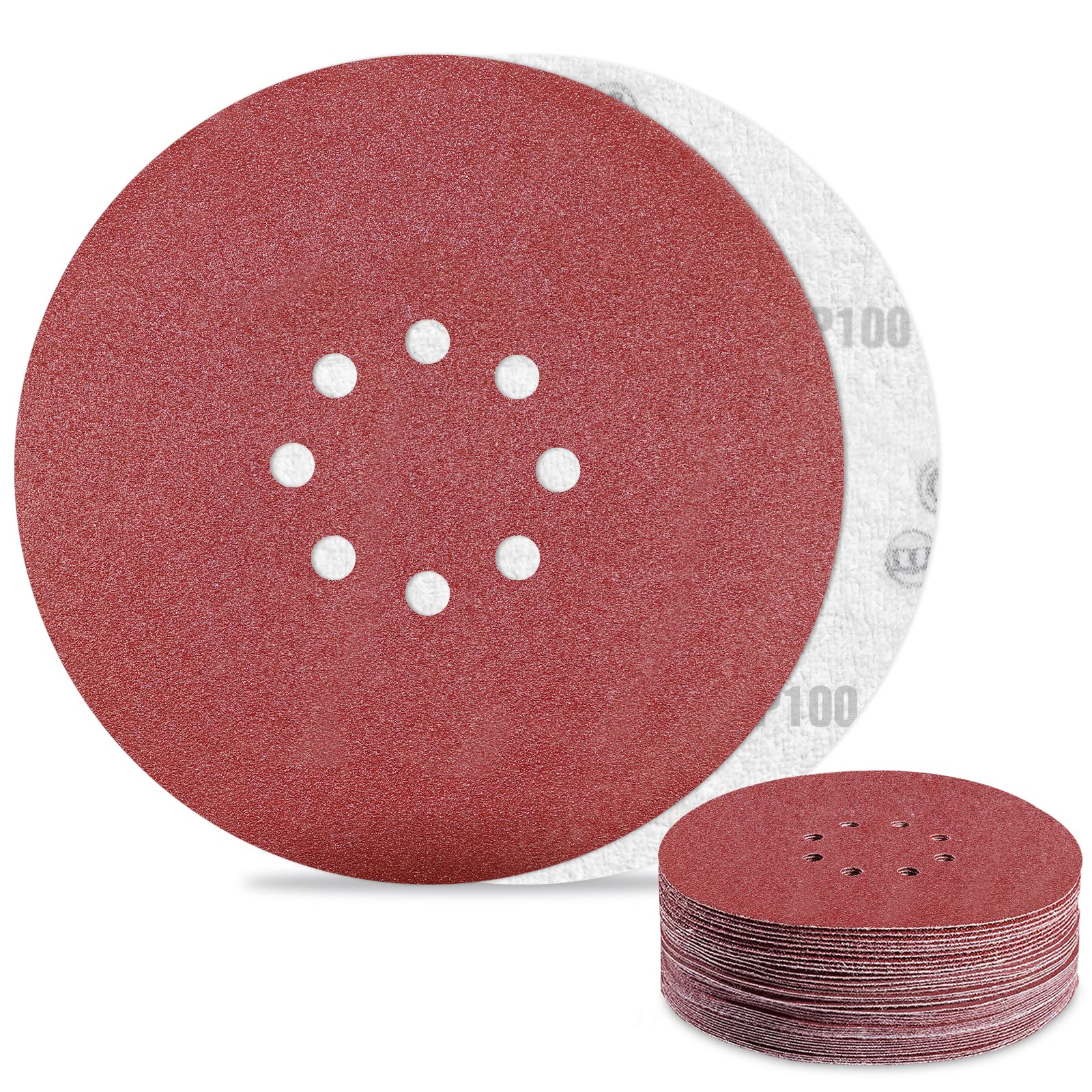 Sandpaper 225 mm 100 Grit Pack of 30 Sanding Discs for 8 Holes Drywall Sanders Ceiling Sanders Sanding Discs