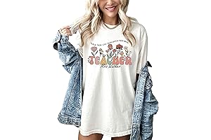 Custom Floral Teacher Shirts, Comfort Colors Back to School Teacher Shirt Boho...