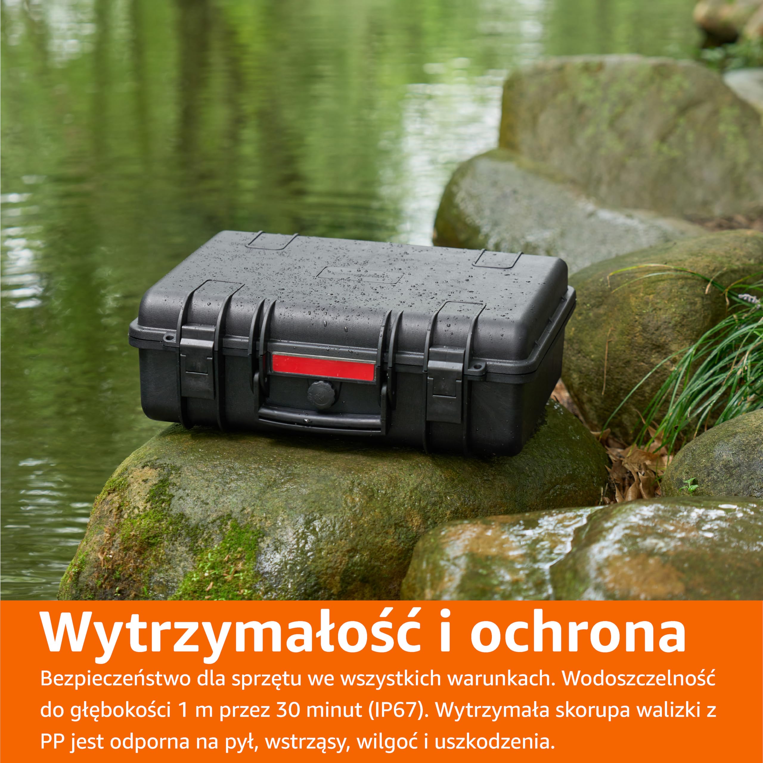 Amazon Basics Sztywny futerał na aparat, średniej wielkości, solidny, czarny