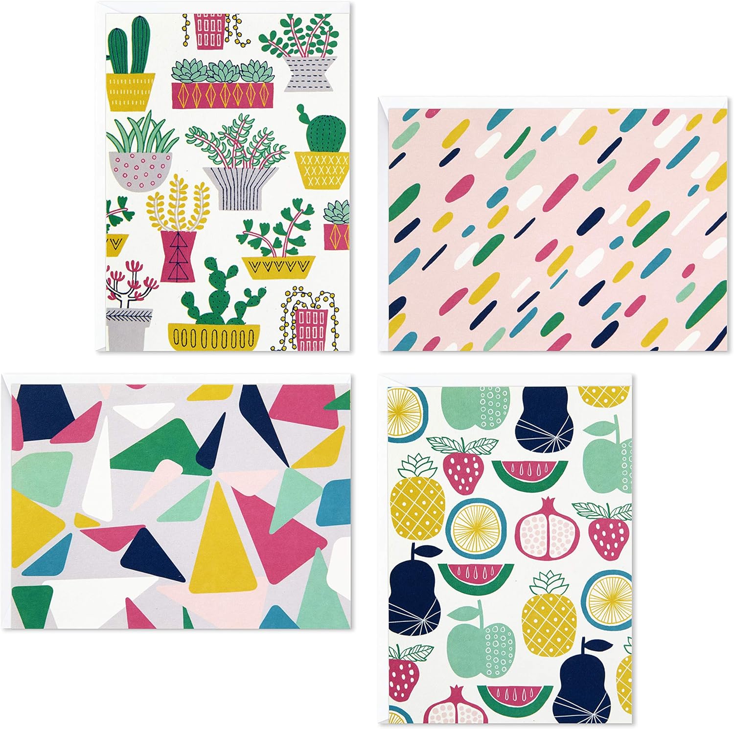 Hallmark Blank Cards Assortment, Succulents and Fruits (48 Cards with Envelopes) (5STZ5118) : Health & Household