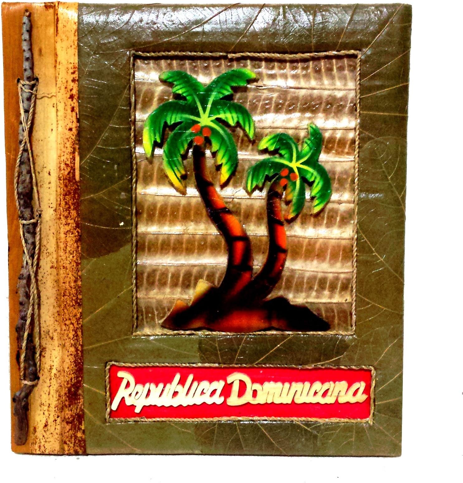 Dominican Republic Photo Album All Natural Handmade - Coconut Palm Tree Design