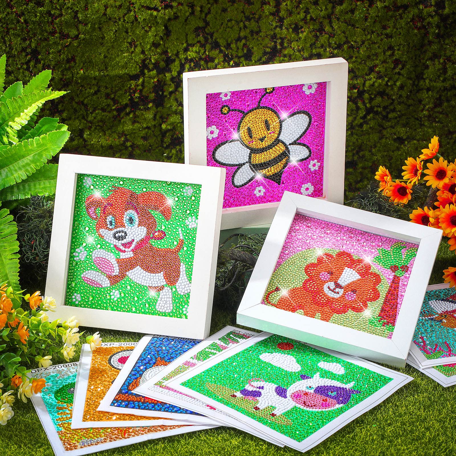 Diamond Painting Enfant Kit Complet Animaux 6 Pièces 5D Diy Diamant