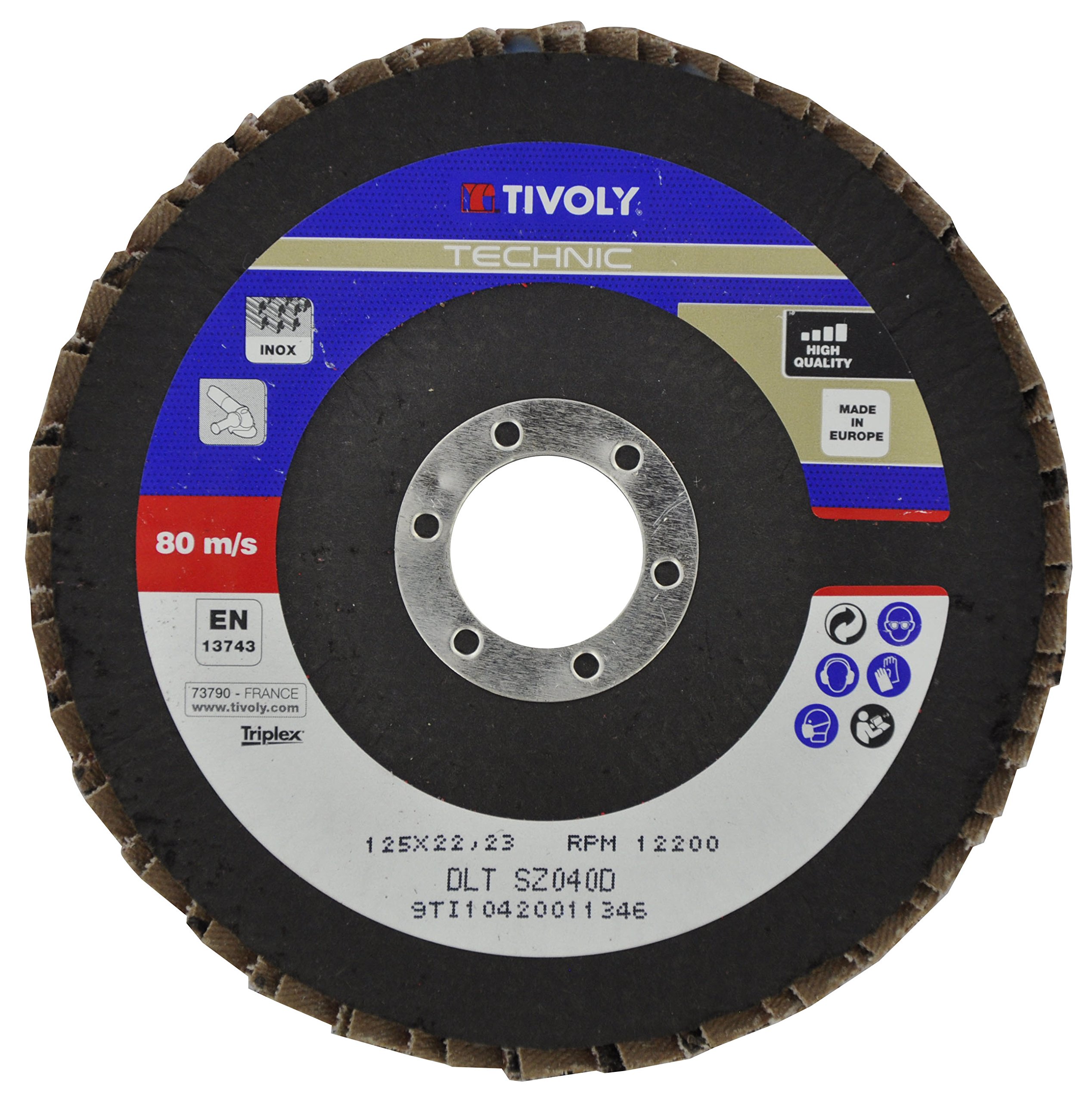 Tivoly XT10112011346 Disque à Lamelles Rouge Mixte Zirconium Et Céramique Ø125 Mm Grain 40 - Meuleuse D'Angle