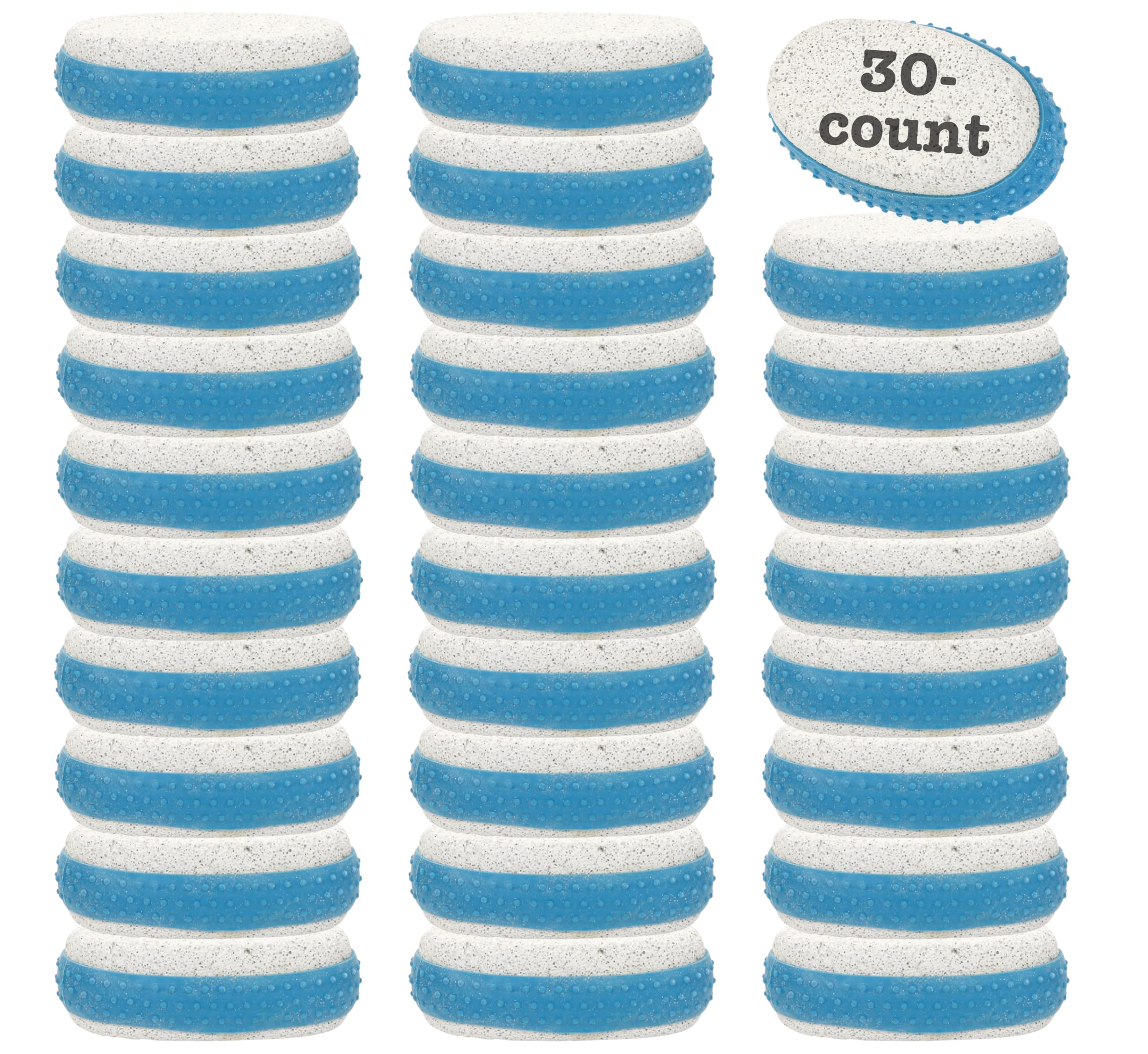 Iconikal Piedras exfoliantes pómez con agarre de goma, paquete de 30 (azul)