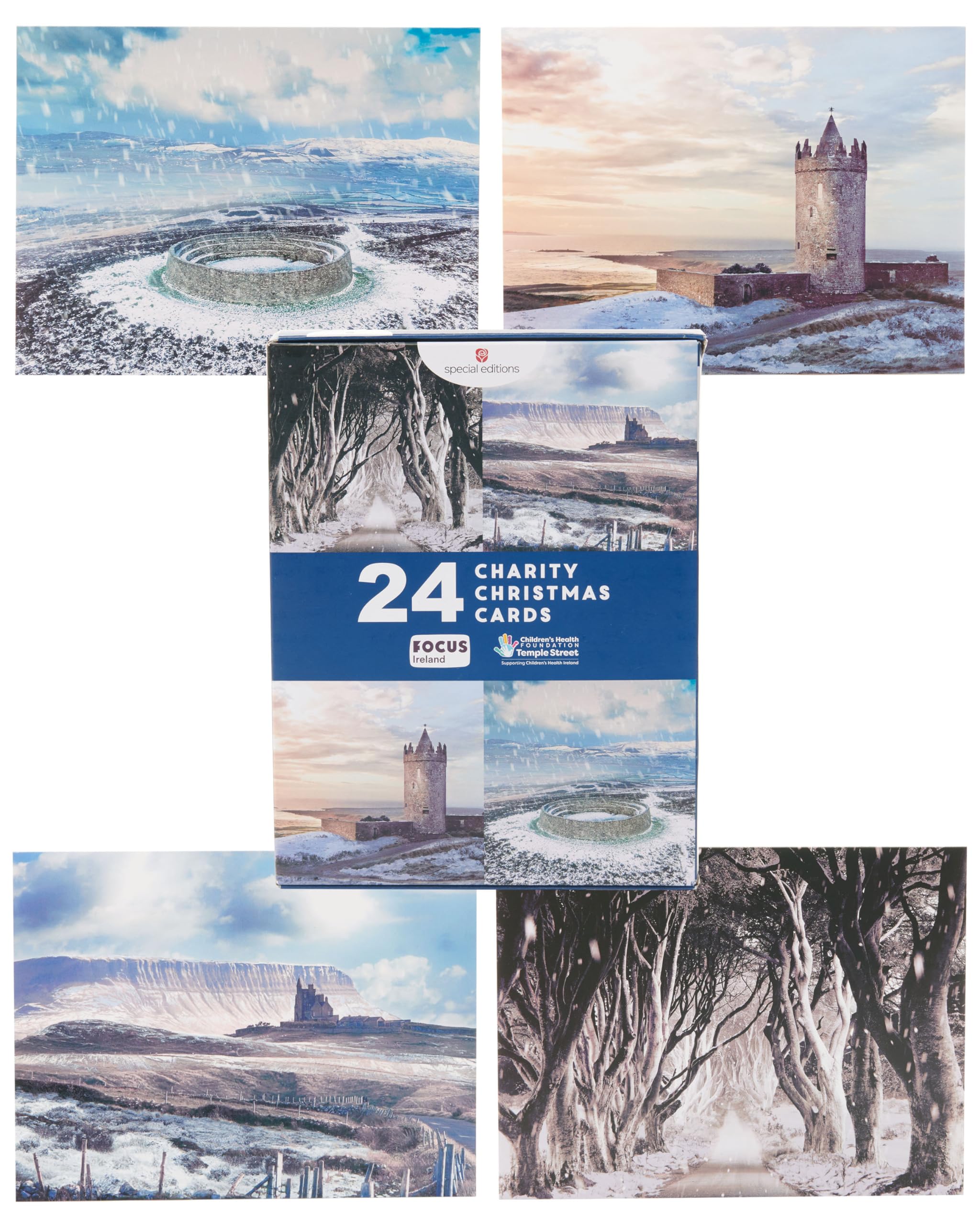 UK Greetings Multipack of 24 Christmas Cards for Him/Her/Friend - 4 Photographic Designs