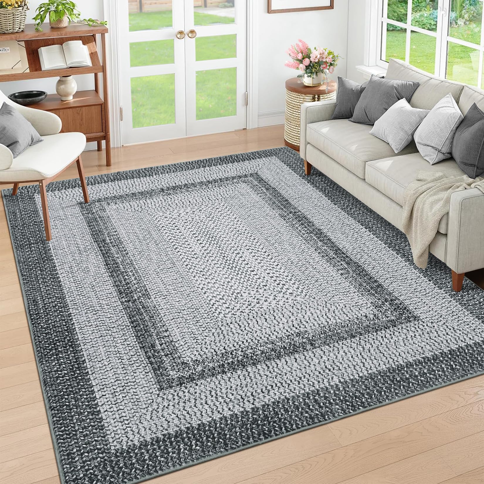 Photo 1 of RUGSREAL 10x13 Large Living Room Rug Washable Braided Print Bedroom Rugs