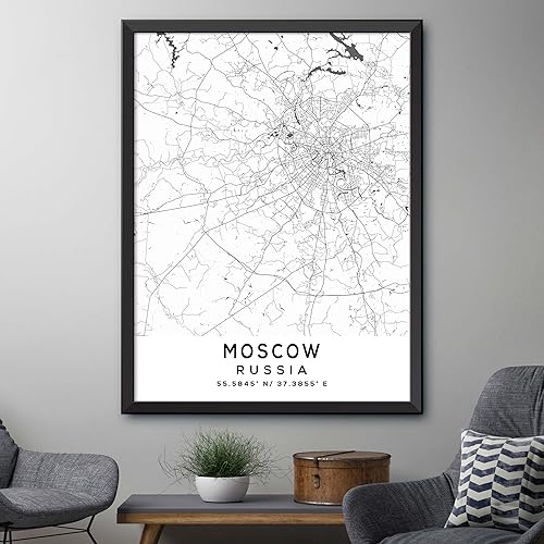Miniatura 4 de Mapa de Moscú, Rusia, Light 2 (12x16)