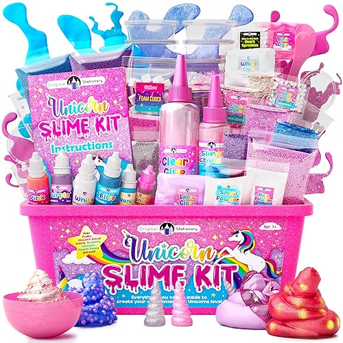 Immagine del prodotto Original Stationery Kit Unicorno, Tutto Ciò Che Serve Bambina 10-12 Anni, Realizza Soffice e Glow in The Dark a Tema per Fare lo Slime Magico