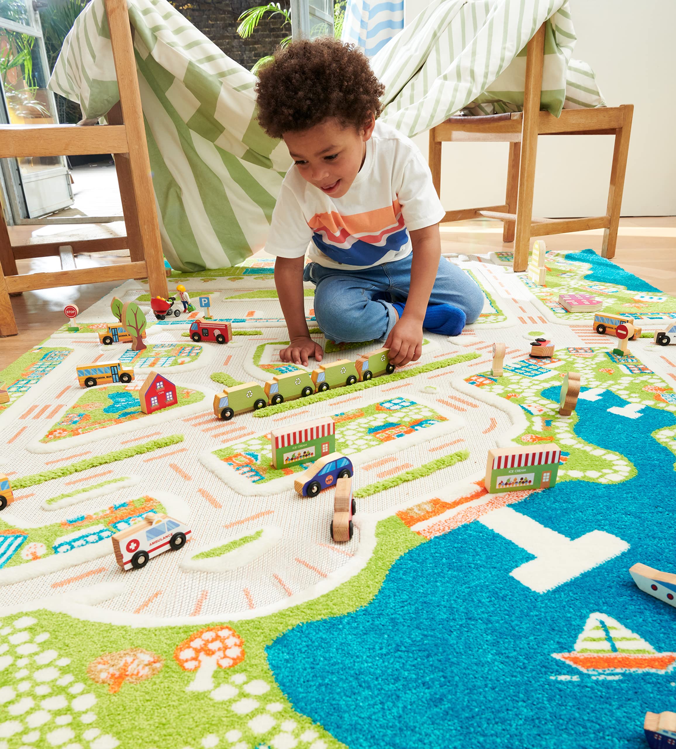 CreativeDrugStore × Wasted Youth Rug mat Amazon.com: Kids Carpet Playmat City Life 3D Playroom Rug