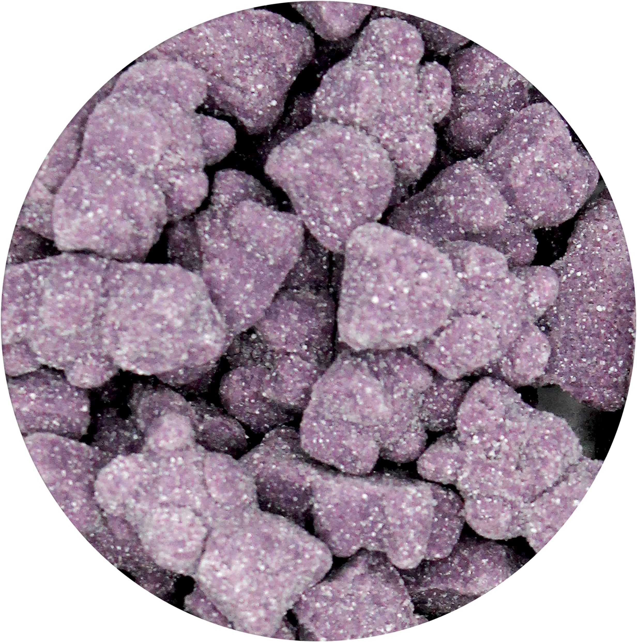 Purple Gummy Bears Sugared, 2.2 Pound Bag, Purple Candy Grape Flavored, The Hampton Popcorn & Candy Company