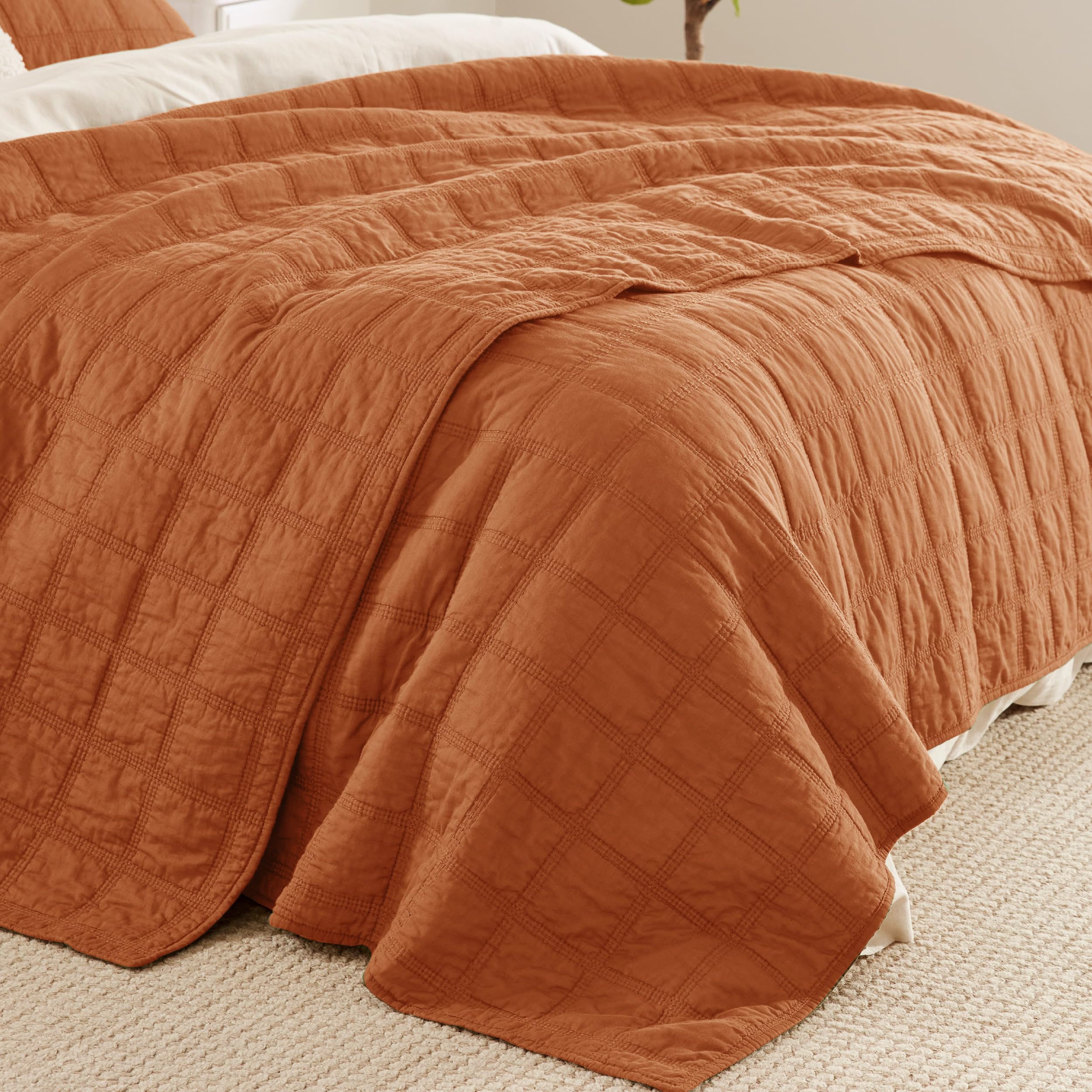 Snapklik.com : Bedsure 100% Cotton Quilt, Queen Size Bedspread