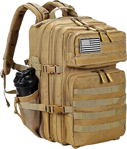 Miniatura 29 de LHI Mochila Táctica Militar para Hombres y Mujeres 45L Ejército 3 Días Paquete de Asalto Bolsa Mochila Grande con Sistema Molle 1.2 Compartimento