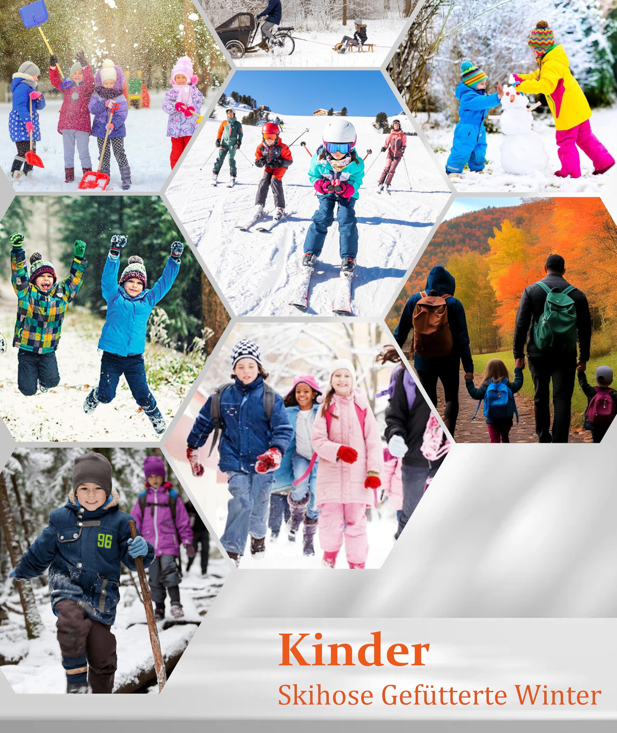 Pantalon de Ski Enfant Thermique Imperméable Chaud Polaire Softshell Garçon Fille Randonnée