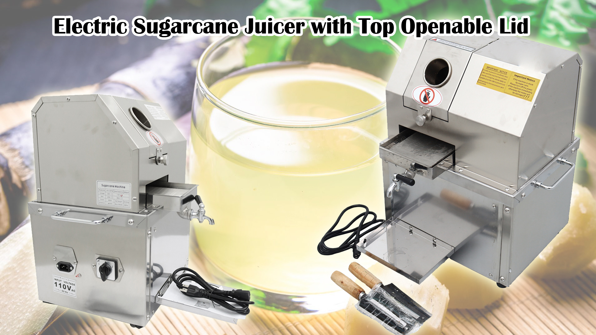 Amazon.com: INTBUYING Electric Sugarcane Juicer, Sugar Cane Press