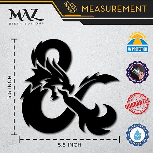Miniatura 7 de MAZ DISTRIBUTIONS Adhesivo de Dungeons and Dragons Vinilo de larga duración para ventana Adhesivo impermeable extraíble para botella de agua Útil