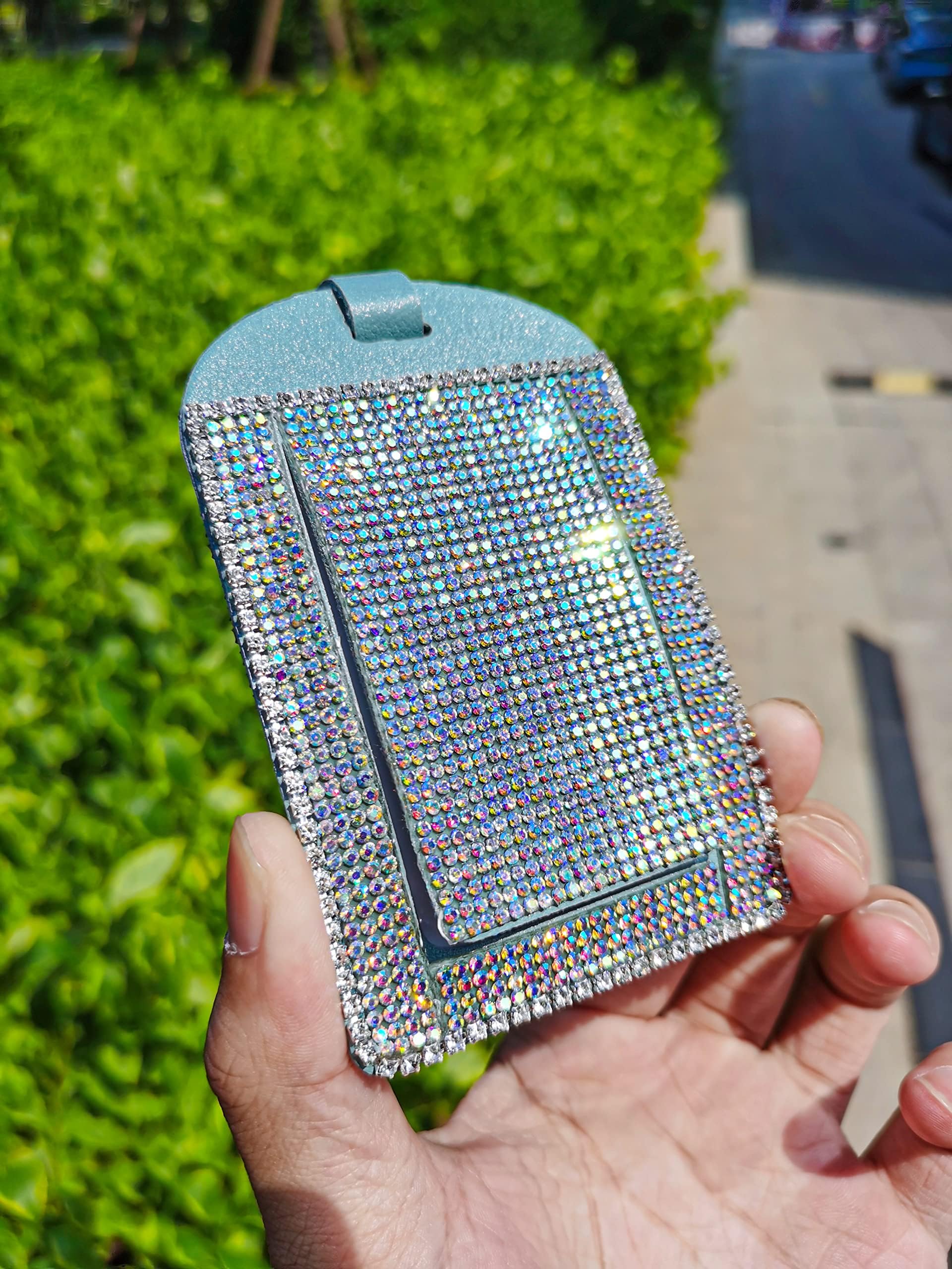 Glittering Pink Diamond Luggage Tag Sparkling Rhinestone