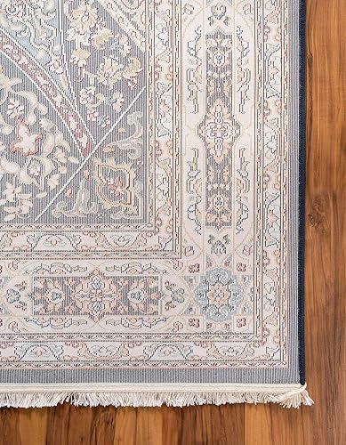 Miniatura 9 de Unique Loom Colección Narenj Adams - Alfombra rectangular (8 x 10 pies, azul marinobeige)