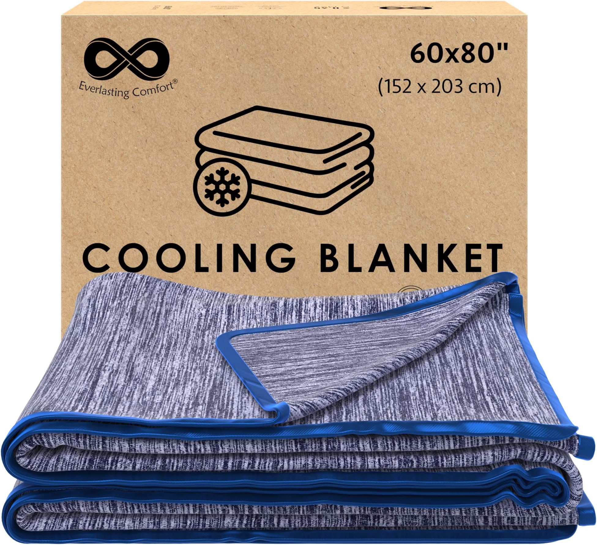 Everlasting Comfort Cooling Blanket - Dual-Sided Lightweight Summer Throw with Refreshing Fabric for Breathable Sleep - Soft and Comfortable Fibers (60x80)