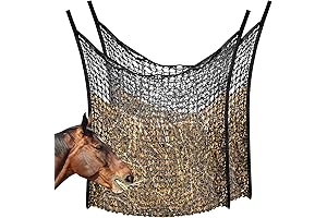 Fabbay Slow Feed Hay Nets Feeder Bags for Horses and Goats (2-Pack)