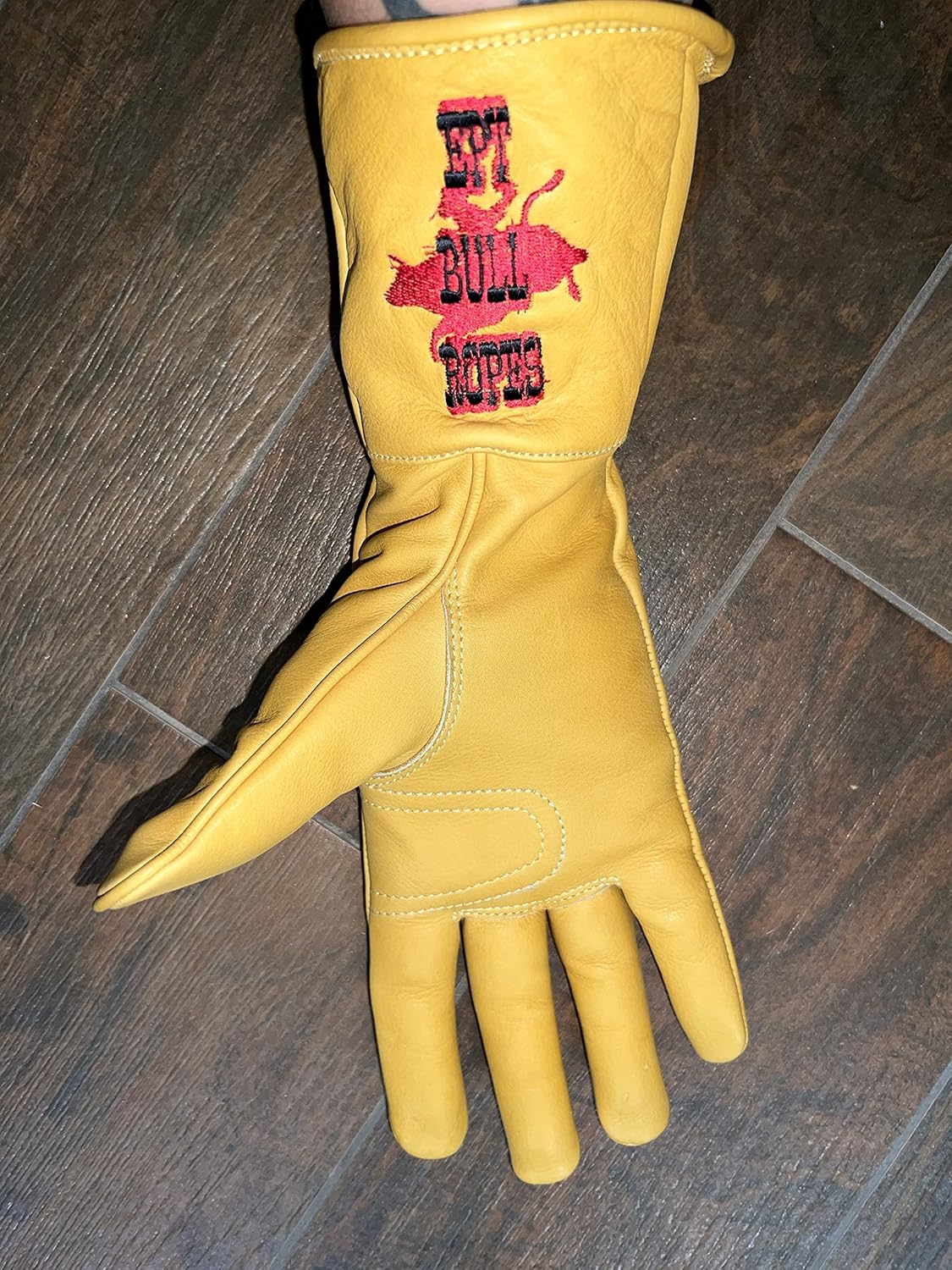 Bull Riding Glove Adult Right or Left Hand Tan Deer Skin Sizes: 7.0-10.5