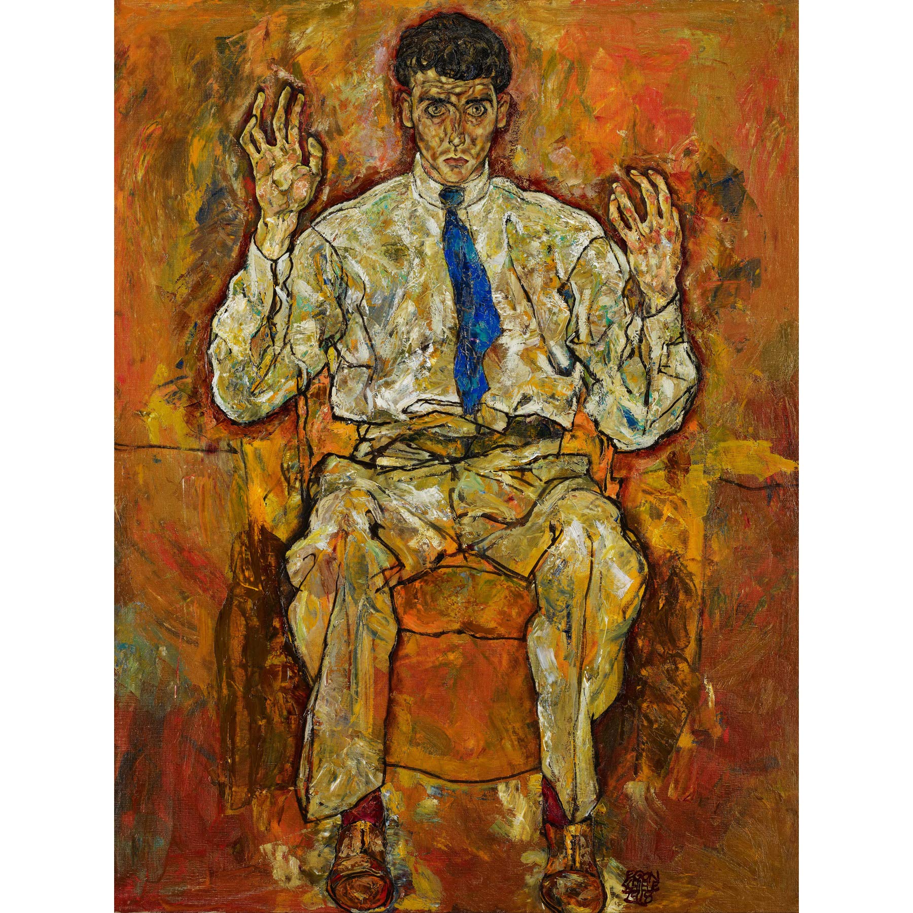 Egon Schiele Portrait von Paris von Gutersloh, großer Kunstdruck, Wanddekoration, Premium-Wandbild
