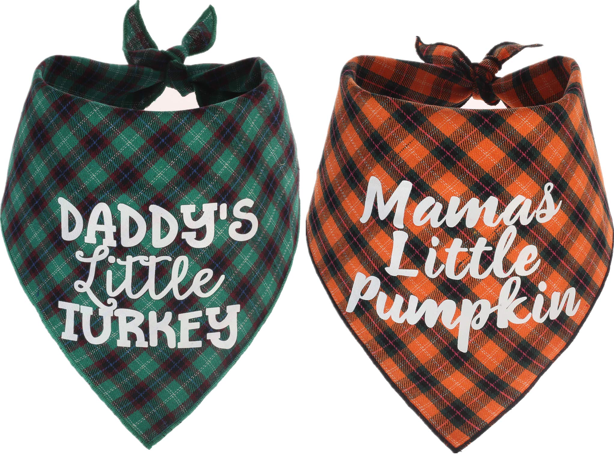 JPB Thanksgiving Dog Plaid Bandana Pack of 2