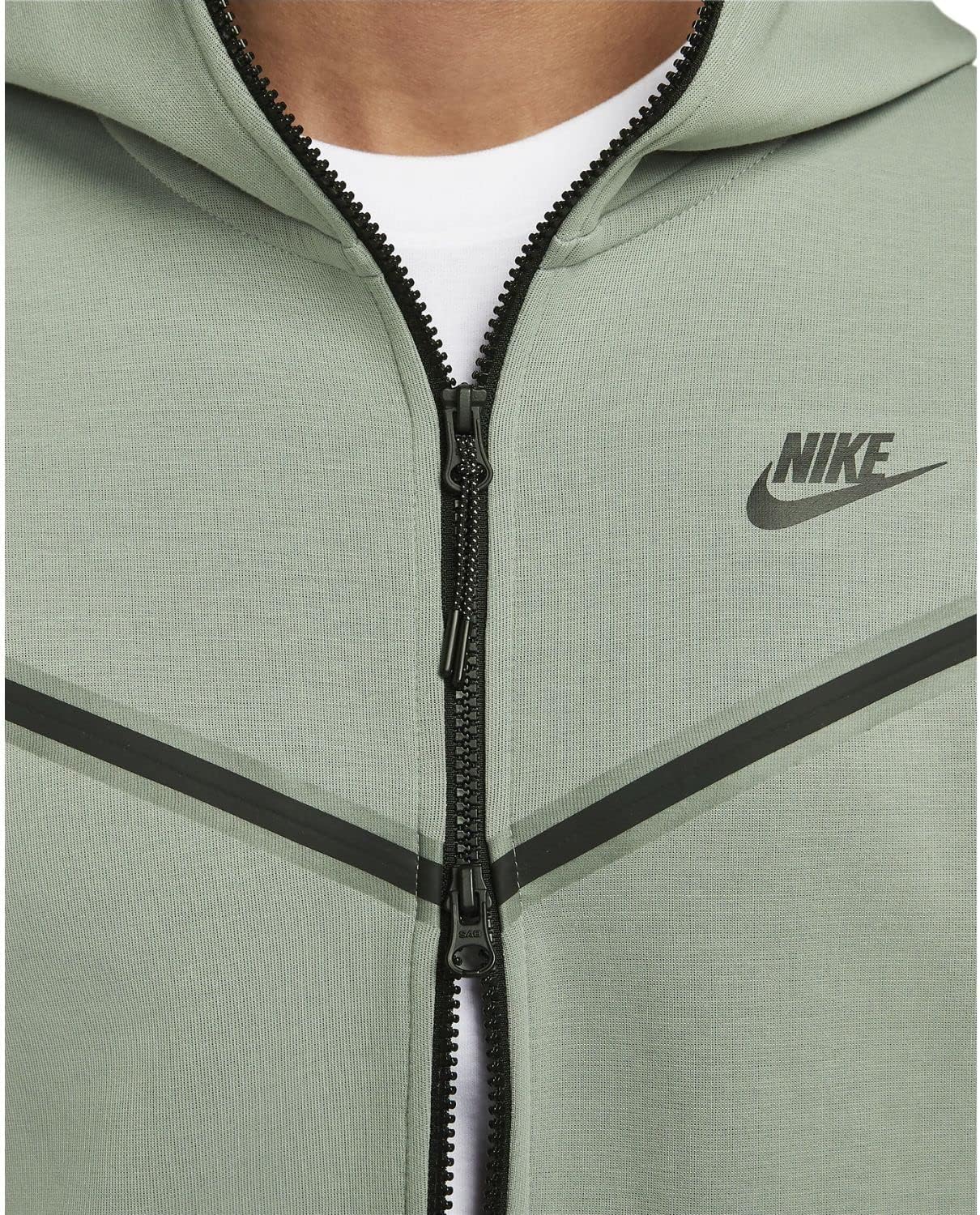 Nike Men's Sportswear Mica Green/Black Tech Fleece Full-Zip Hoodie (CU4489 330) - L - Image 3