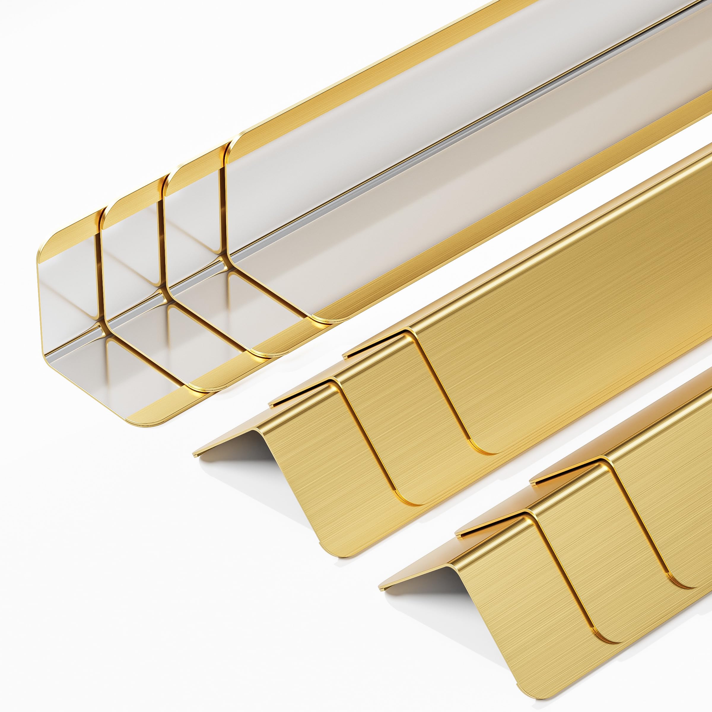 10pcs Wall Corner Guards 2x2x48 Inches 304 Stainless Steel Heavy Duty Rounded Corner Protector, Smooth Folded Edge Design for Wall Protection Golden