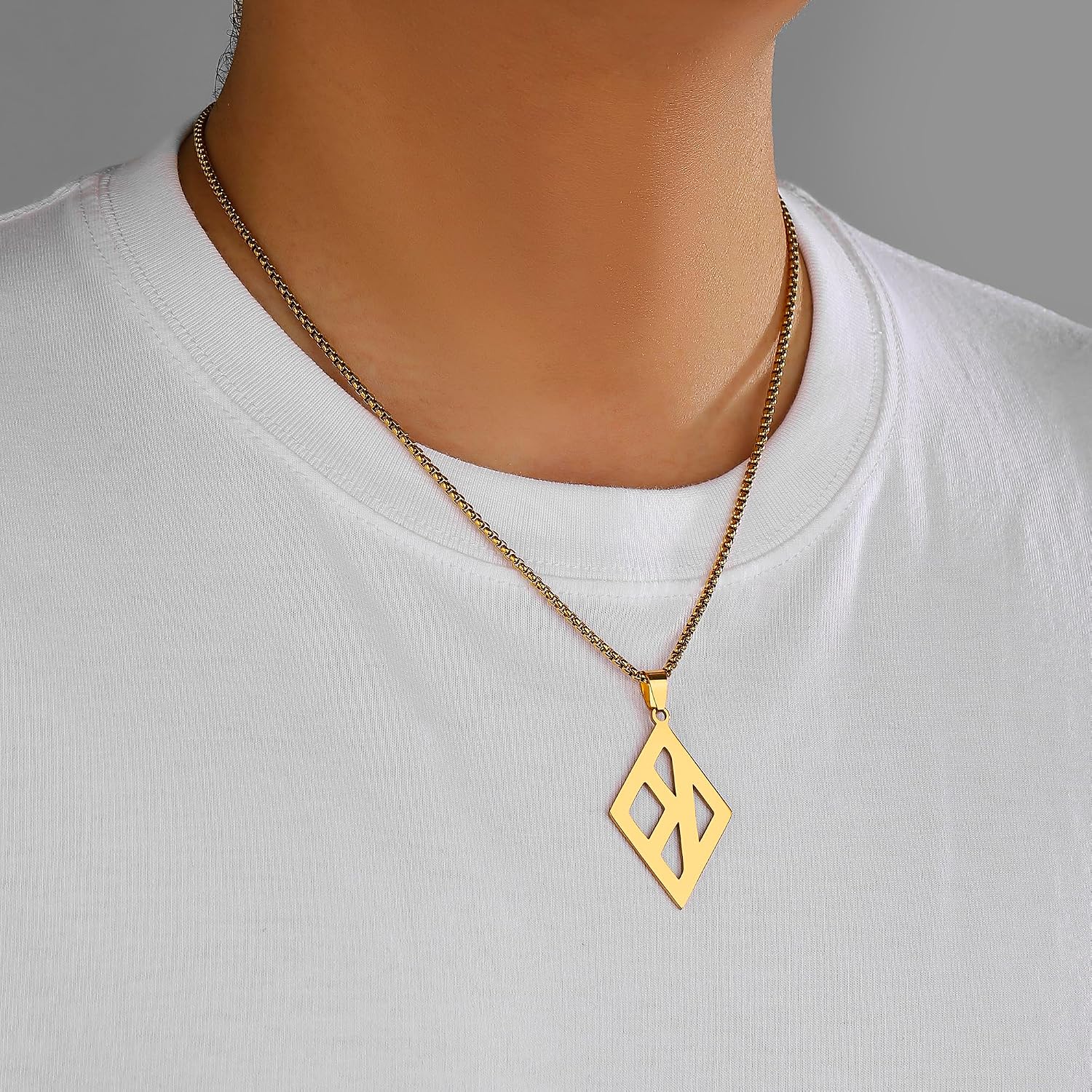 K Necklace Jewelry Stainless Steel Pendant Silver Necklace for Men