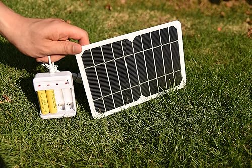 HUI YINGC Cargador de energía solar con panel solar portátil de 5 vatios para baterías recargables de 1.2 V AA y AAA para el hogar, con panel solar