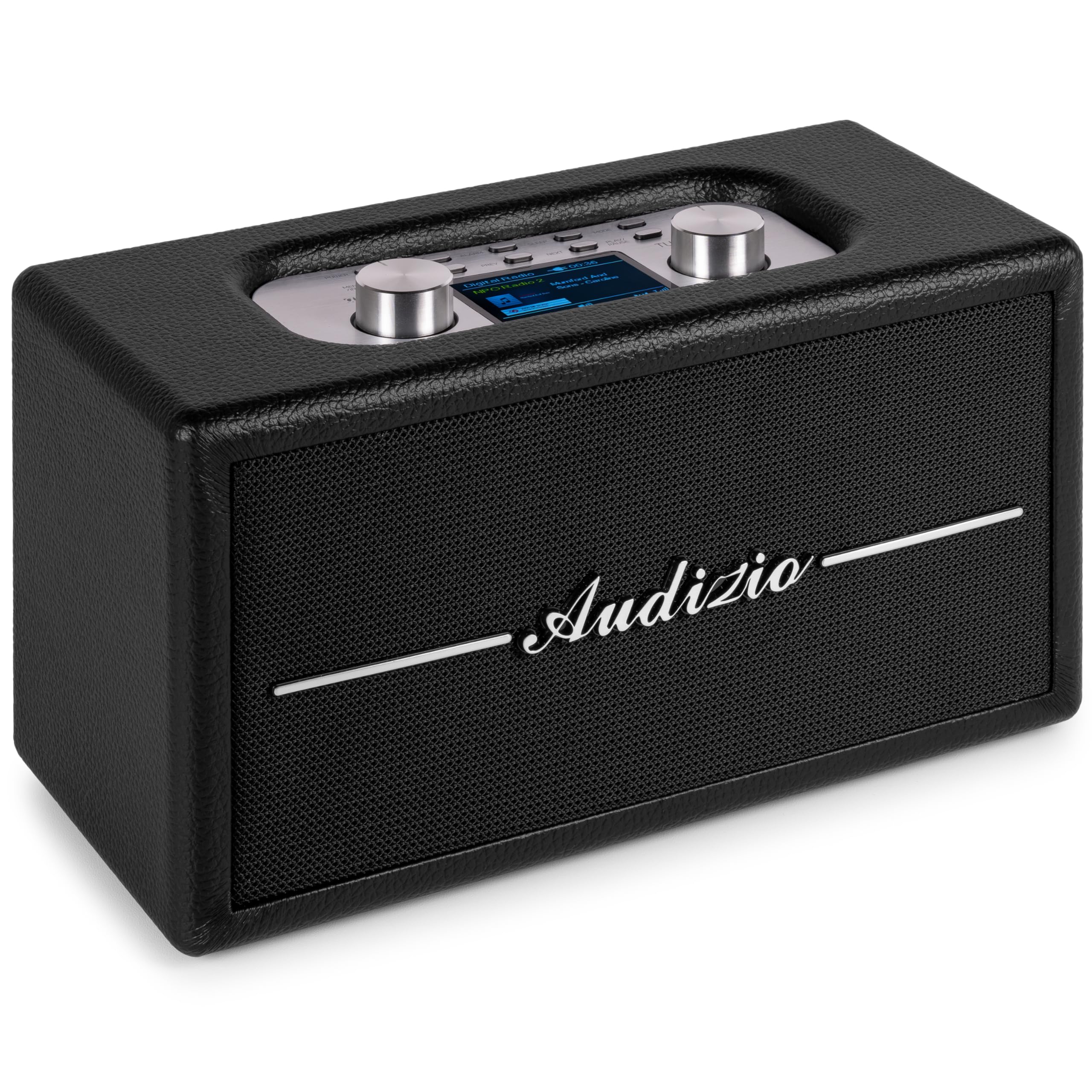 Audizio Tune60 - Radio Dab+/FM BT sans Fil Rétro Noire | Lecteur USB/SD, Alarme & Écran LCD | Radio Vintage Portable Secteur ou Piles