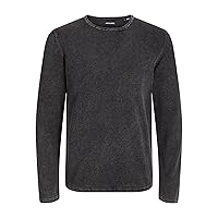JACK & JONES Maglione in Jacquard con Scollo Rotondo, Caviale