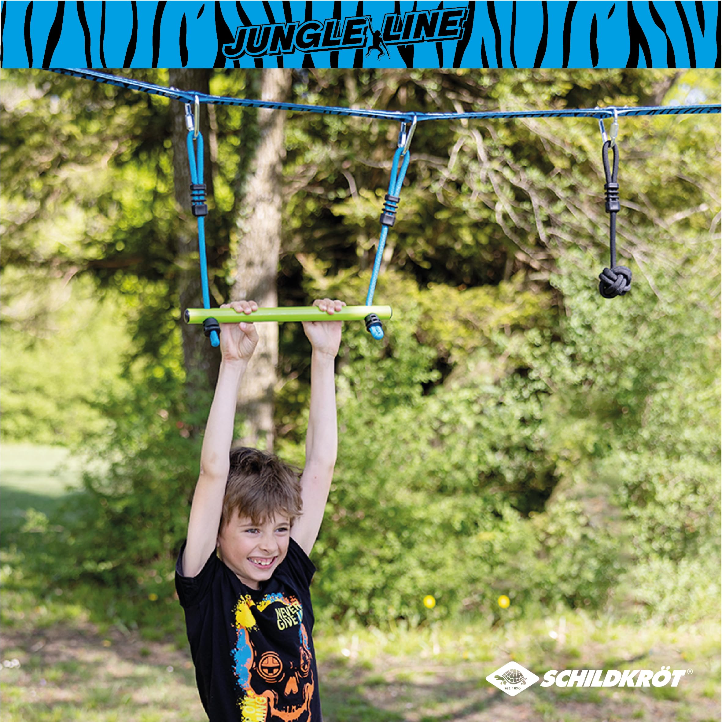 Stevige touwladder voor kinderen van hout met 6 sporten 75 kg draagkracht kwaliteitsproduct van emwe - 22071