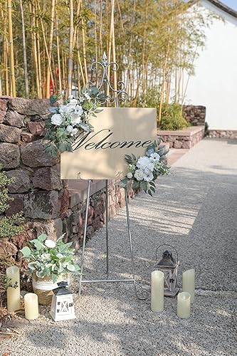 Miniatura 3 de Juego de 2 flores artificiales blancas para arco de boda, decoración del hogar, decoración del hogar