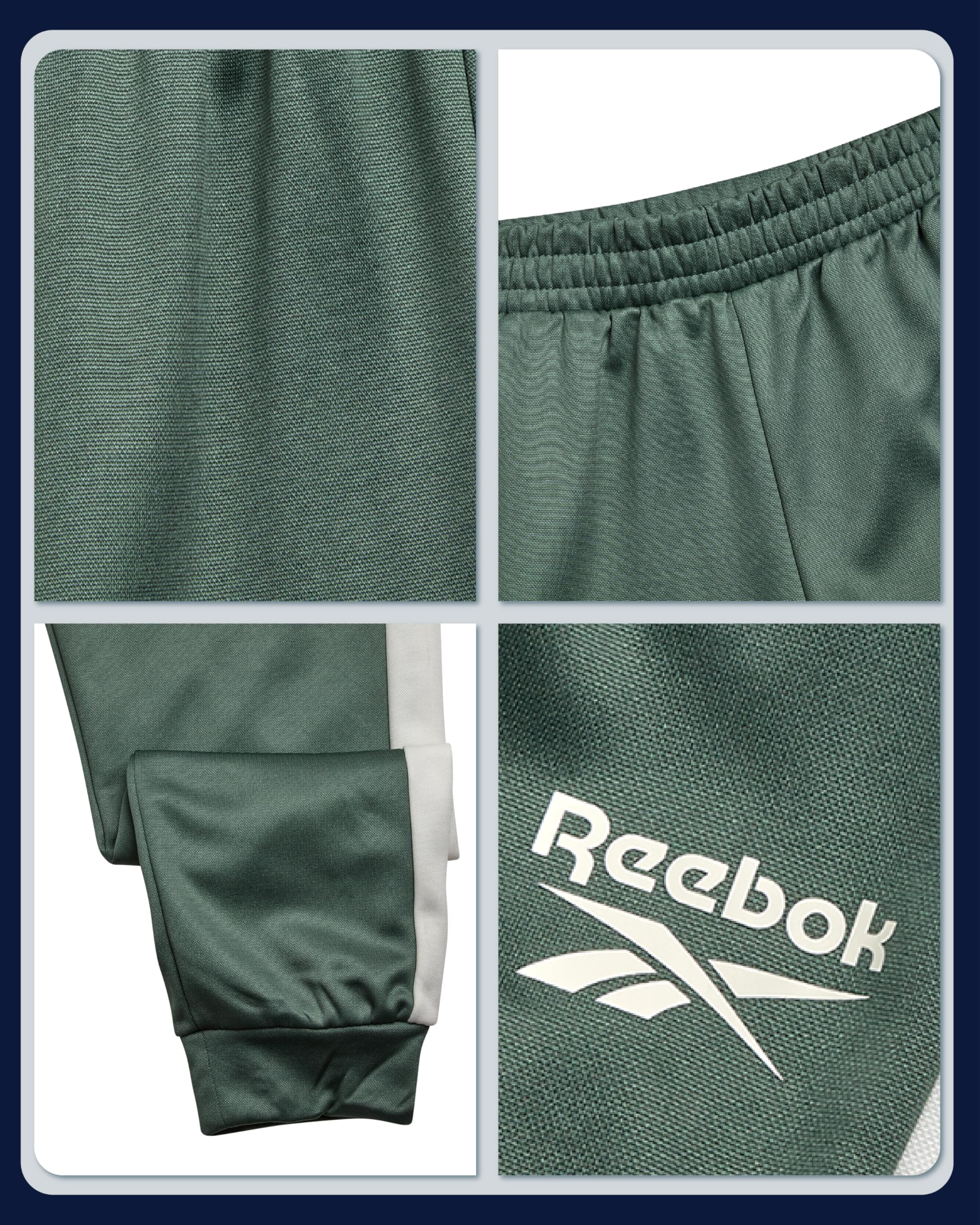 Reebok Pantaloni sportivi da ragazzo, confezione da 2 pezzi, in tricot ad alte prestazioni, pantaloni sportivi con elastico in vita (taglie S