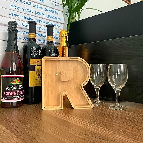 Miniatura 3 de Alcancía de 26 letras del alfabeto inglés A-Z, alcancía de madera transparente de gran capacidad, caja de ahorro personalizada, combinación de