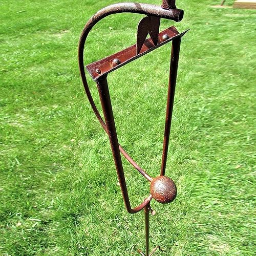 Molinillos de viento para exteriores para patio y jardín, viento mecedor, molinos de viento de metal, búho cinético, decoración de esculturas de