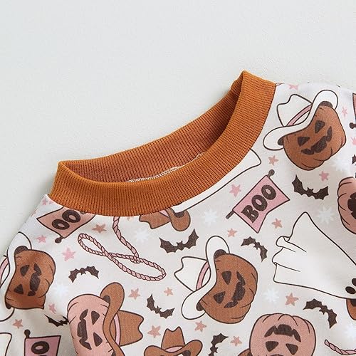 Miniatura 3 de Adobabirl Traje de Halloween para bebé, sudadera de fantasma, calabaza, mameluco, suéter de gran tamaño, lindo para otoño e invierno