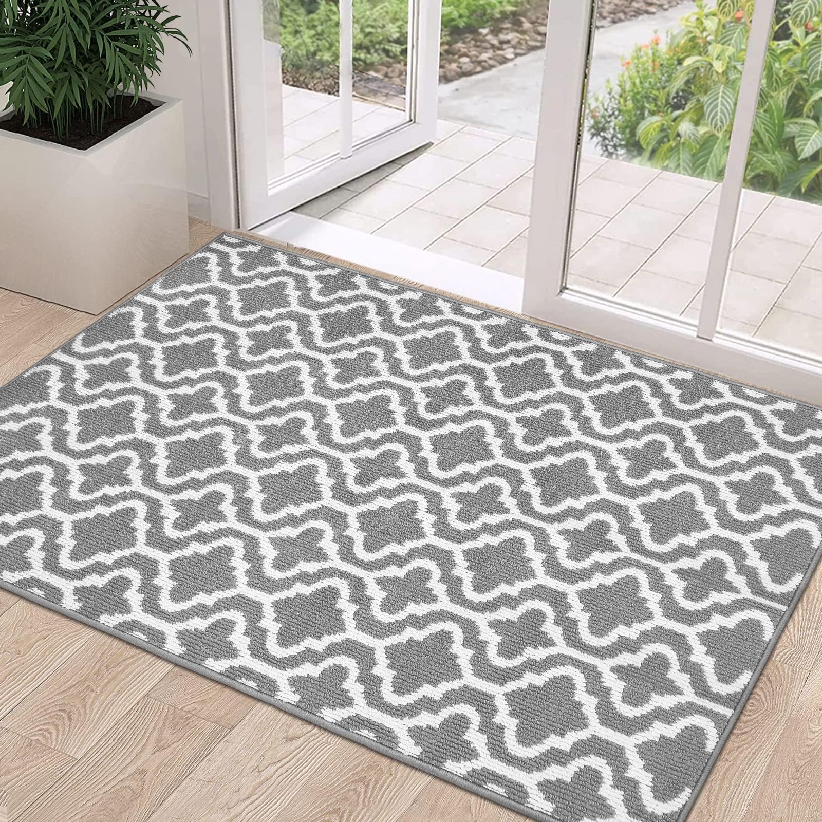 HEBE Indoor Door Mat 32"x48" Non Slip Front Door Welcome Mats Washable Shoe Mats Dirt Trapper for Entryway Low Profile Kitchen Carpet for Entrance