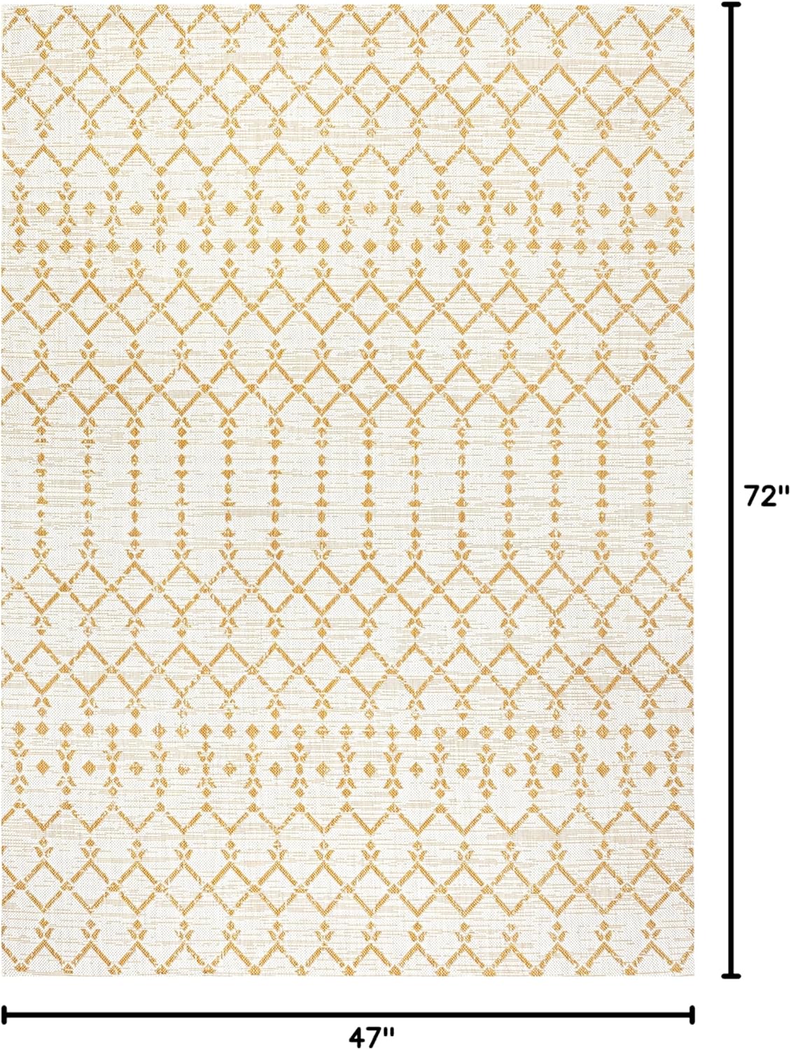 jonathan y moroccan geometric indoor outdoor area rug 4x6 cream/yellow, ourika textured weave for backyard, patio, porch, easy-cleaning, high traffic, pet-friendly, non-shedding (smb108j-4) cream/yellow 3'11" x 6' (rectangular)