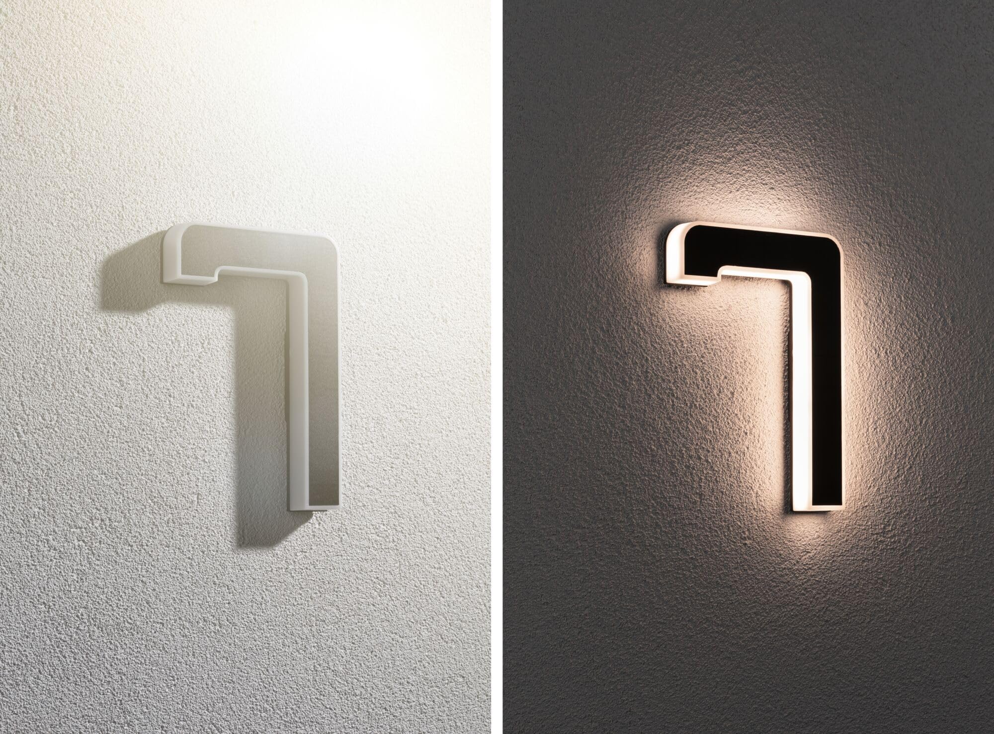 Paulmann 79848 LED Solar Hausnummer 7 IP44 Warmweiß Akku wechselbar Solarleuchte, Solarlampe Kunststoff 3000 K, Schwarz, Incl. 1x0,2 Watt - Einheitsgröße