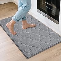 Vista 23 de COSY HOMEER Alfombras suaves de cocina [2 piezas] para el frente del fregadero alfombras de piso de cocina súper absorbentes y tapetes 20 x 30